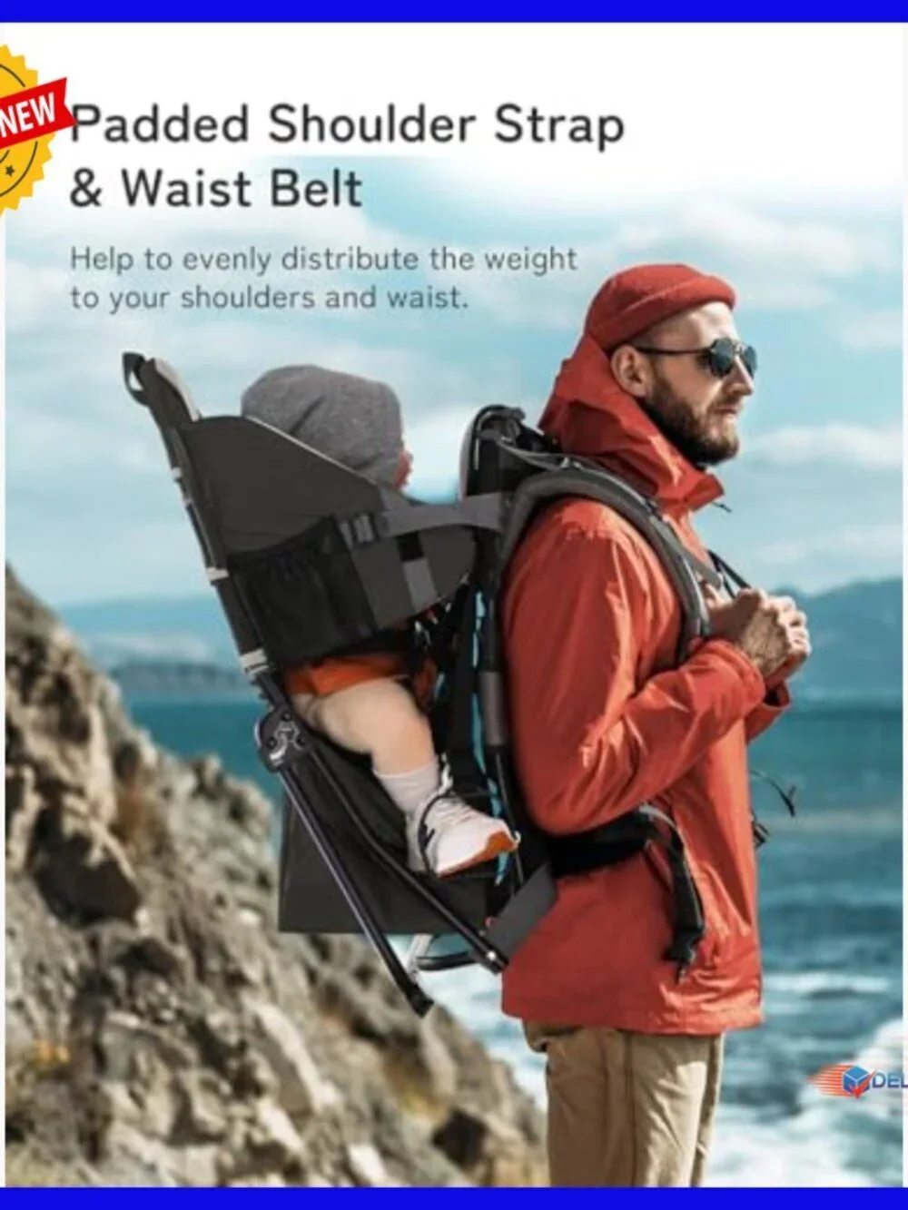 Lightweight Toddler Hiking Backpack Carrier with Adjustable Straps, 40lb